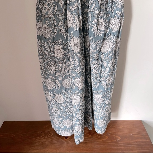 Marea The House Dress Blue Modern Floral Cotton Midi Prairie Cottagecore Summer - Picture 13 of 16